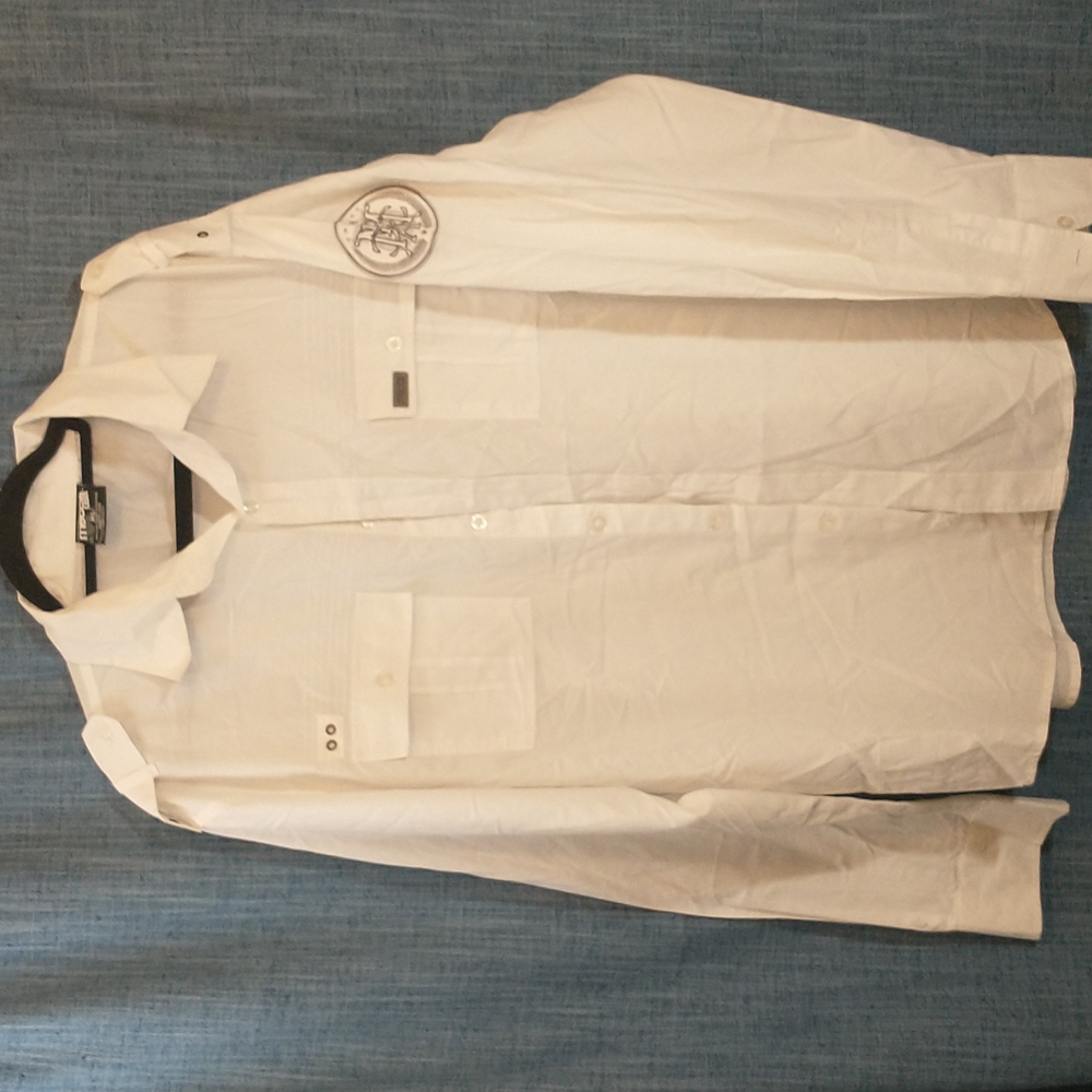 White Mens XL Mecca USA long sleeve button down shirt